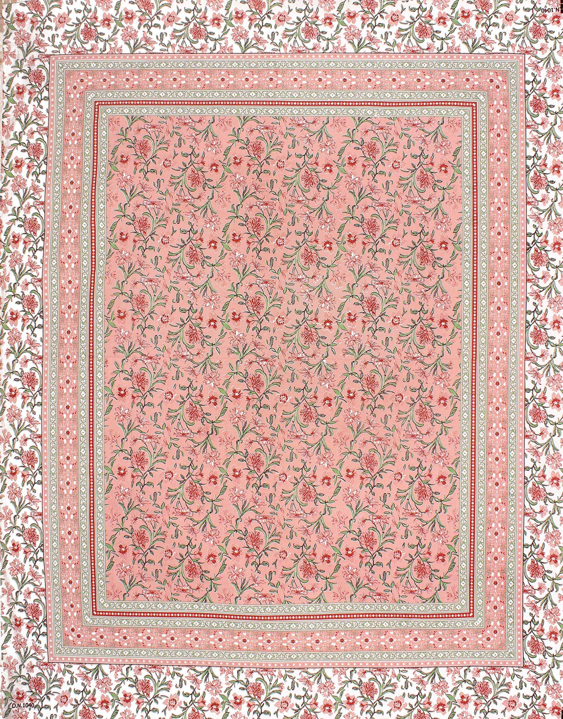 Rudra Bazaar Pink 210 TC Cotton Double King Bedsheet With 2 Pillow Covers - Distacart