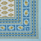 Rudra Bazaar Blue 210 TC Cotton Double King Bedsheet With 2 Pillow Covers - Distacart