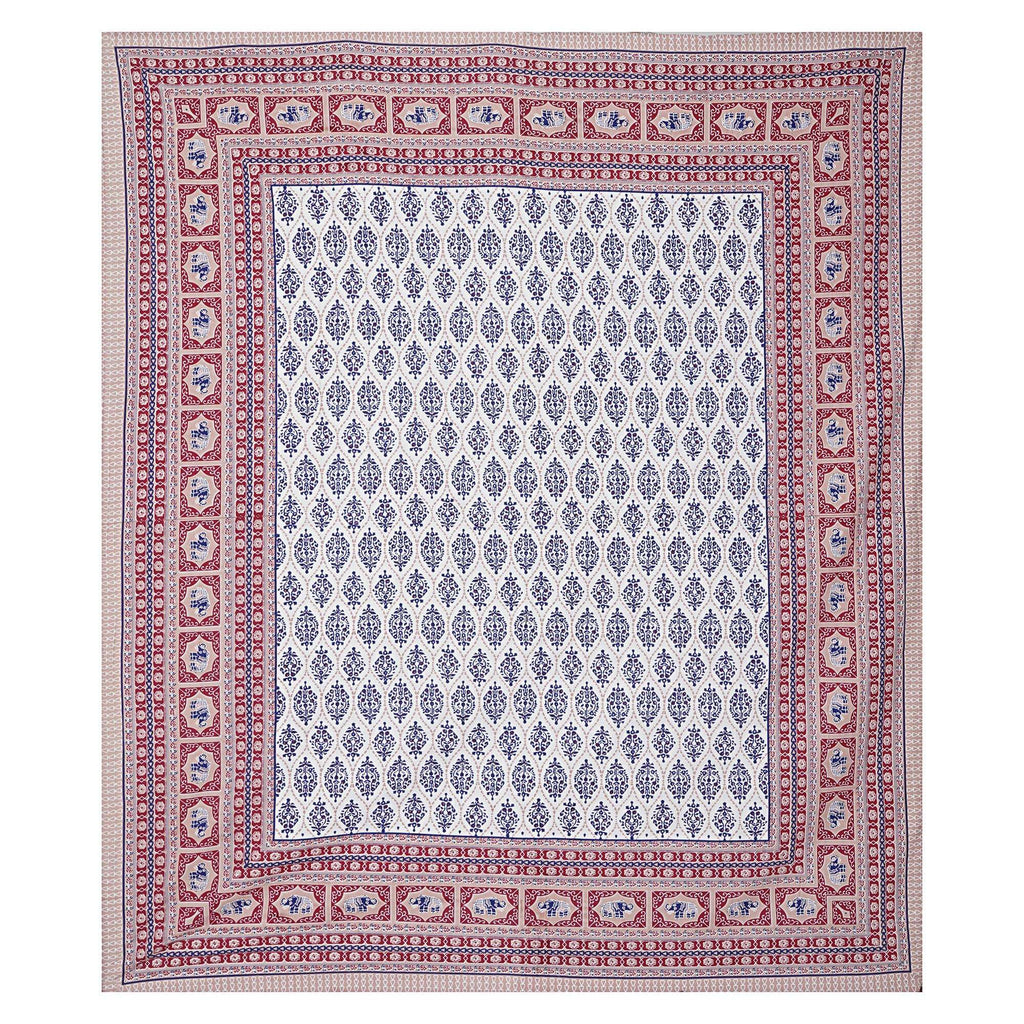 Rudra Bazaar Maroon 210 TC Cotton Double King Bedsheet With 2 Pillow Covers - Distacart