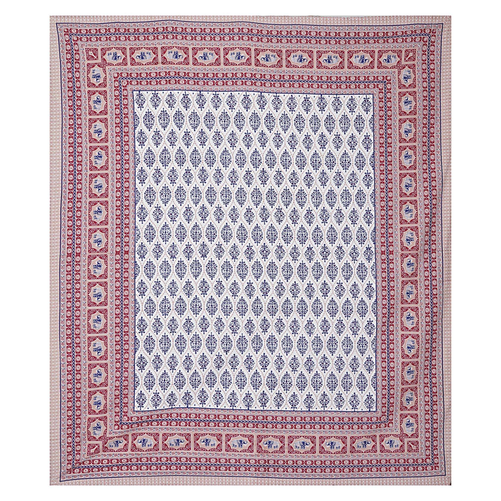 Rudra Bazaar Maroon 210 TC Cotton Double King Bedsheet With 2 Pillow Covers - Distacart