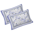 Rudra Bazaar Blue 210 TC Cotton Double King Bedsheet With 2 Pillow Covers - Distacart