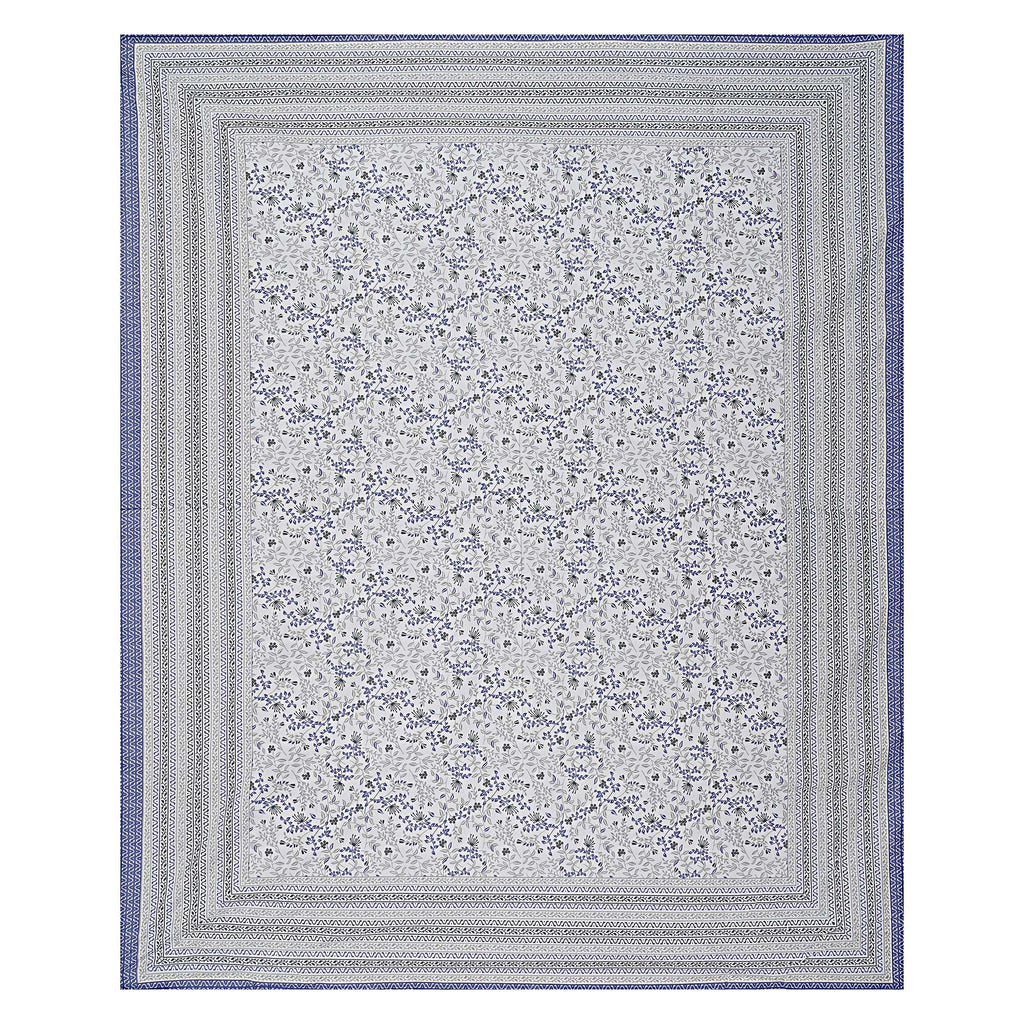 Rudra Bazaar Blue 210 TC Cotton Double King Bedsheet With 2 Pillow Covers - Distacart