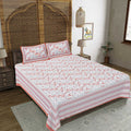 Rudra Bazaar Orange 210 TC Cotton Double King Bedsheet With 2 Pillow Covers - Distacart