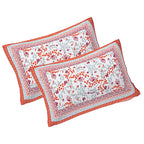 Rudra Bazaar Orange 210 TC Cotton Double King Bedsheet With 2 Pillow Covers - Distacart
