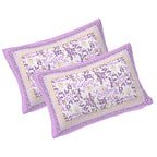 Rudra Bazaar Purple 210 TC Cotton Double King Bedsheet With 2 Pillow Covers - Distacart