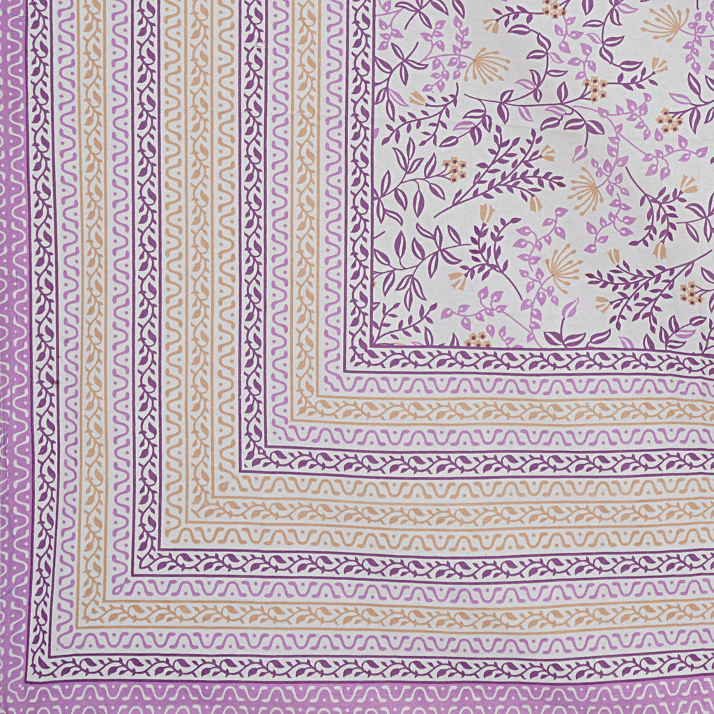 Rudra Bazaar Purple 210 TC Cotton Double King Bedsheet With 2 Pillow Covers - Distacart