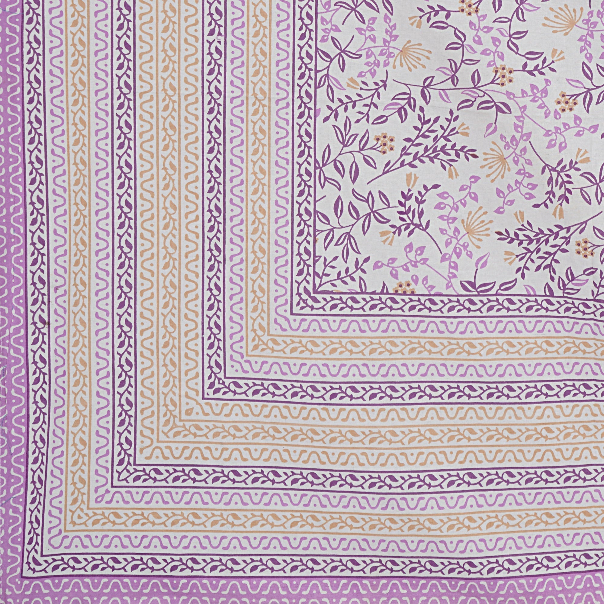Rudra Bazaar Purple 210 TC Cotton Double King Bedsheet With 2 Pillow Covers - Distacart
