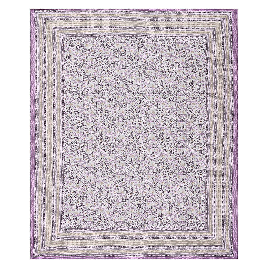 Rudra Bazaar Purple 210 TC Cotton Double King Bedsheet With 2 Pillow Covers - Distacart