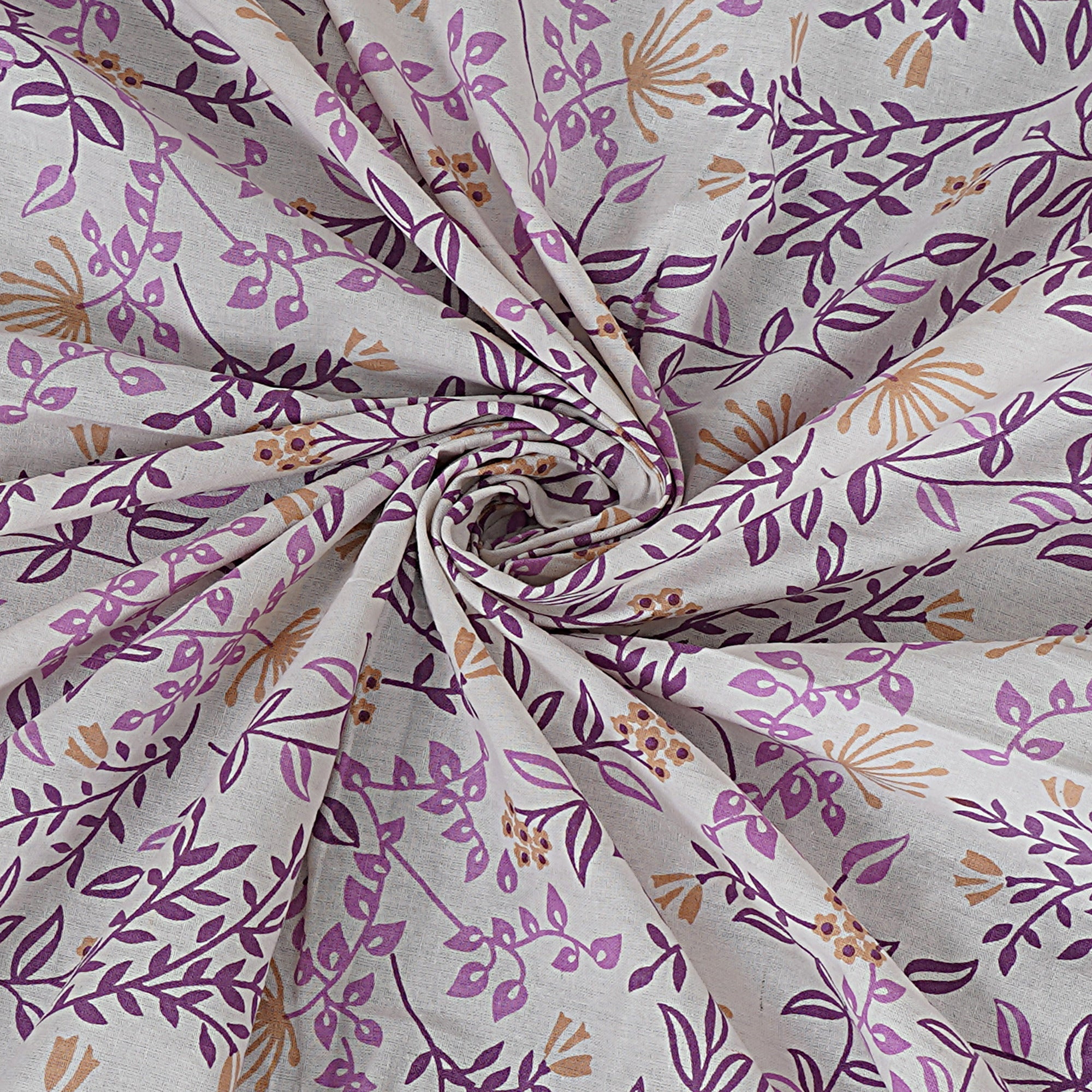 Rudra Bazaar Purple 210 TC Cotton Double King Bedsheet With 2 Pillow Covers - Distacart