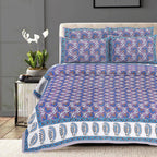 Rudra Bazaar Multi 210 TC Cotton Double King Bedsheet With 2 Pillow Covers - Distacart
