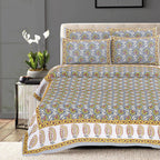 Rudra Bazaar Multi 210 TC Cotton Double King Bedsheet With 2 Pillow Covers - Distacart