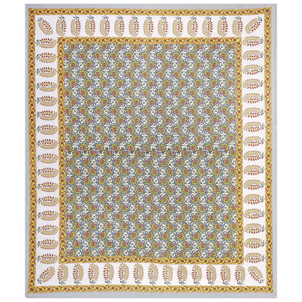 Rudra Bazaar Multi 210 TC Cotton Double King Bedsheet With 2 Pillow Covers - Distacart