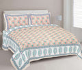 Rudra Bazaar Multi 210 TC Cotton Double King Bedsheet With 2 Pillow Covers - Distacart