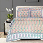 Rudra Bazaar Multi 210 TC Cotton Double King Bedsheet With 2 Pillow Covers - Distacart