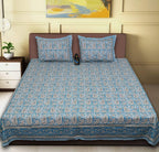 Rudra Bazaar Multi 210 TC Cotton Double King Bedsheet With 2 Pillow Covers - Distacart