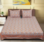 Rudra Bazaar Multi 210 TC Cotton Double King Bedsheet With 2 Pillow Covers - Distacart