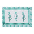 Rudra Bazaar Sea Green 210 TC Cotton Double King Bedsheet With 2 Pillow Covers - Distacart