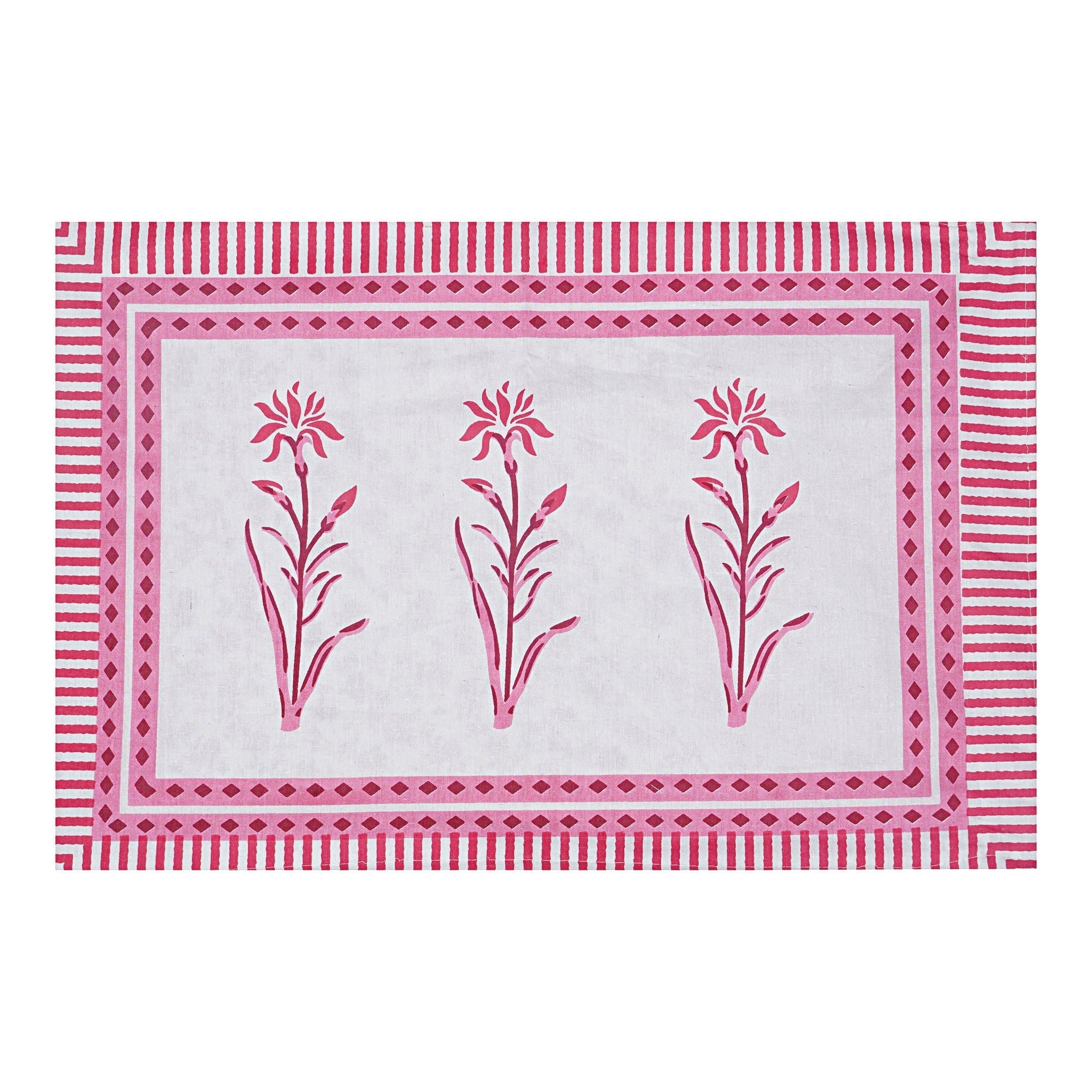 Rudra Bazaar Pink 210 TC Cotton Double King Bedsheet With 2 Pillow Covers - Distacart