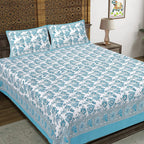 Rudra Bazaar Pink 210 TC Cotton Double King Bedsheet With 2 Pillow Covers - Distacart