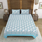 Rudra Bazaar Pink 210 TC Cotton Double King Bedsheet With 2 Pillow Covers - Distacart