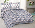Rudra Bazaar Blue 210 TC Cotton Double King Bedsheet With 2 Pillow Covers - Distacart