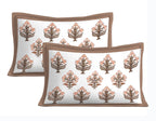 Rudra Bazaar Brown 210 TC Cotton Double King Bedsheet With 2 Pillow Covers - Distacart