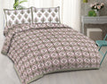 Rudra Bazaar Grey 210 TC Cotton Double King Bedsheet With 2 Pillow Covers - Distacart