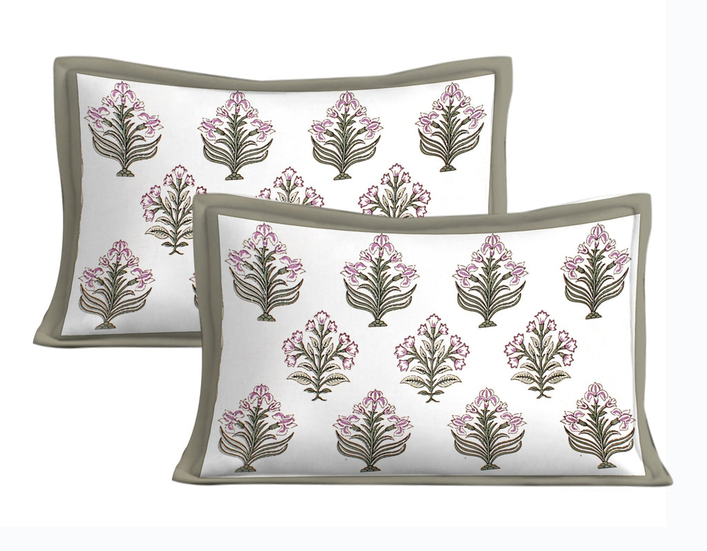 Rudra Bazaar Grey 210 TC Cotton Double King Bedsheet With 2 Pillow Covers - Distacart
