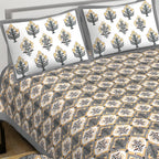 Rudra Bazaar Multi 210 TC Cotton Double King Bedsheet With 2 Pillow Covers - Distacart