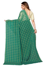 Vamika Ethnic Fire Green Jari Work Chiffon Saree - Distacart