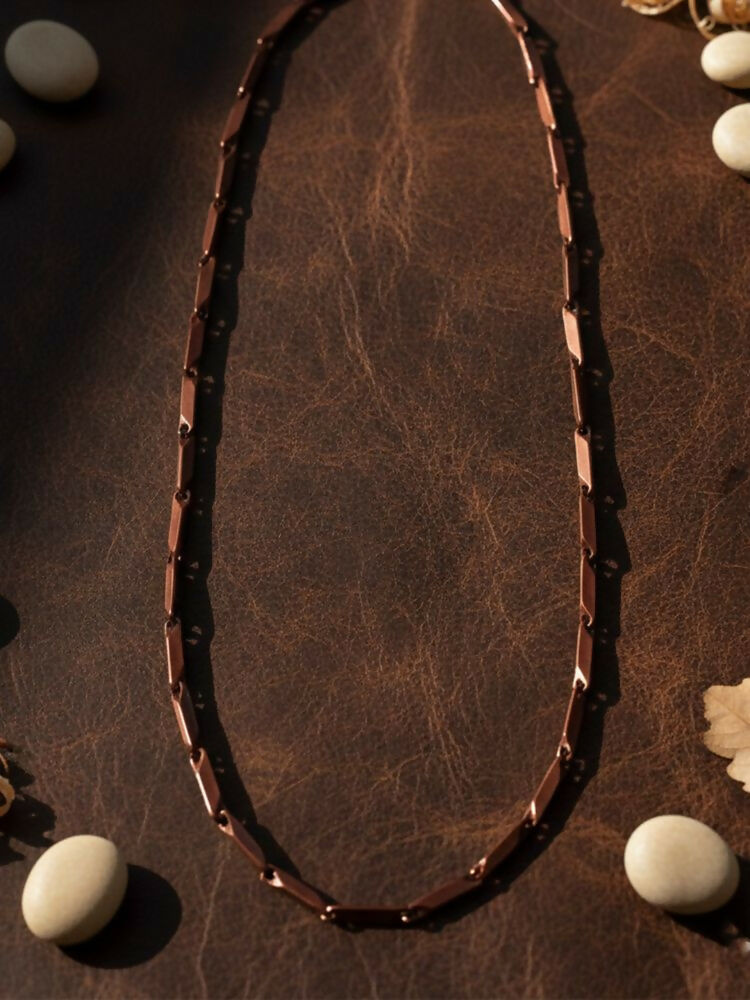 NVR Men's Handcrafted Maroon Rhodium Plated Chain - Distacart