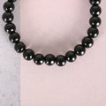 NVR Men & Women Black Marble Crystal Beaded Elasticated Bracelet - Distacart