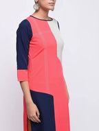 Aniyah Crepe Block Printed Multicolor Straight Kurta (AN-138K)
