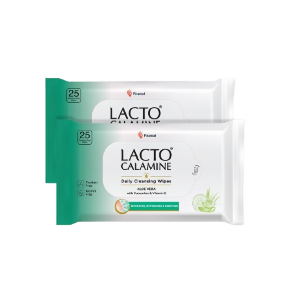 Lacto Calamine Daily Cleansing Face Wipes, Makeup Remover Wipes - Distacart