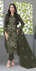 Anaita Mehendi Fox Georgette Semi Stiutched Suit with Embroidery Sequence Work - Distacart