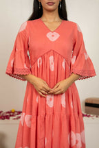 Joban Fashion Pink Tie & Dye Cotton Dress - Distacart