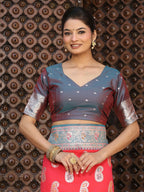 Shree Shyam Fashion Red Silk Saree - Distacart
