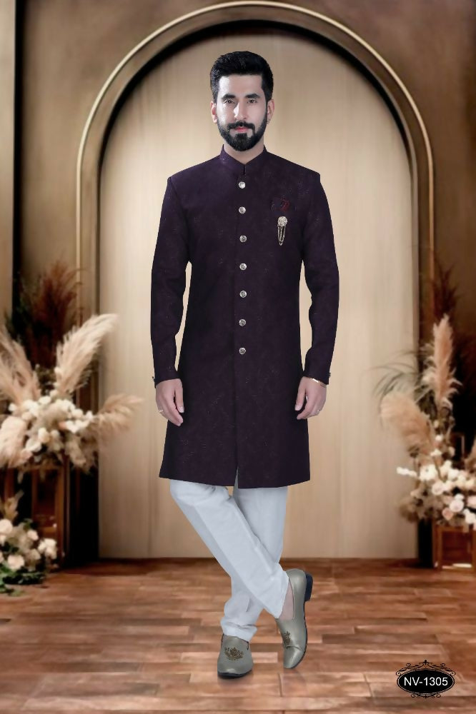 Joban Fashion Men's Wine TR Kurta with Pyjama