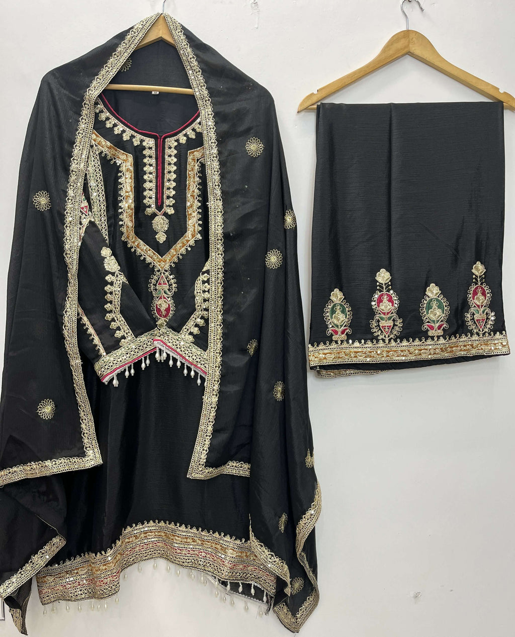 Teeya Creation Black Color Chinon Silk Party Wear Trending Palazzo Set - Distacart