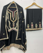 Teeya Creation Black Color Chinon Silk Party Wear Trending Palazzo Set - Distacart