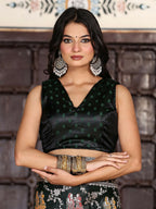 Shree Shyam Fashion Teal Green Silk Saree - Distacart