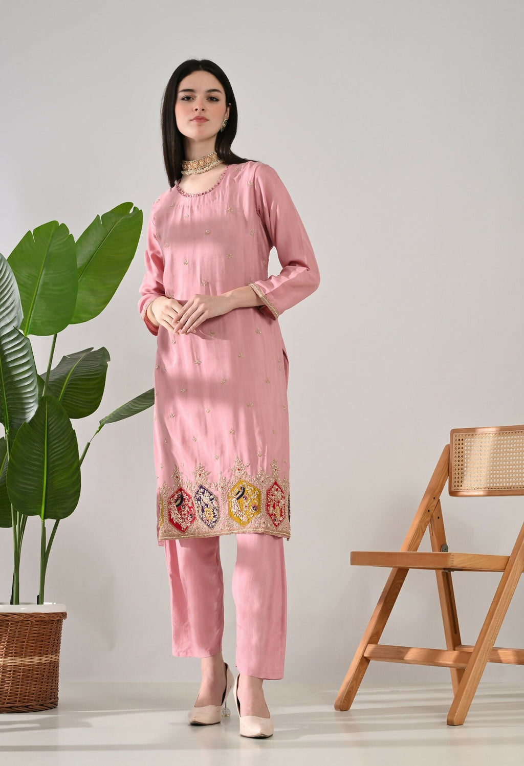Joban Fashion Onion Premium Pure Viscose Print Dola With Handwork Kurta Set