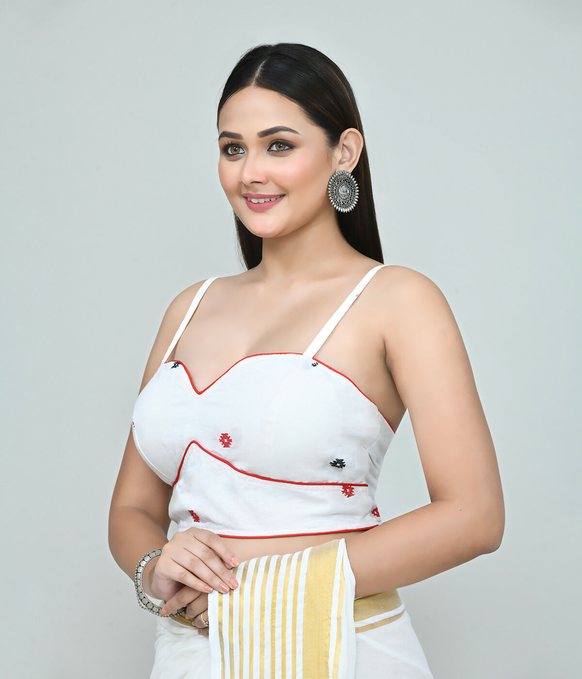 Joban Fashion Women's White Embroidered Stitched Blouse - Distacart