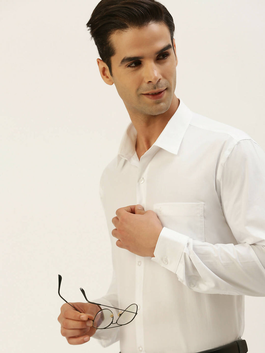 Ramraj Cotton Mens Full Sleeve Formal 100 % Cotton White Shirt