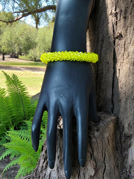 Inhanns Unisex Crystal Bloom – Adjustable Crystal Bead Bracelets - Yellow