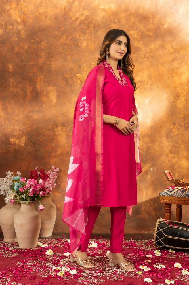 Pink Pakistani Designer Kurti with Pant for Wedding by Infinity Export