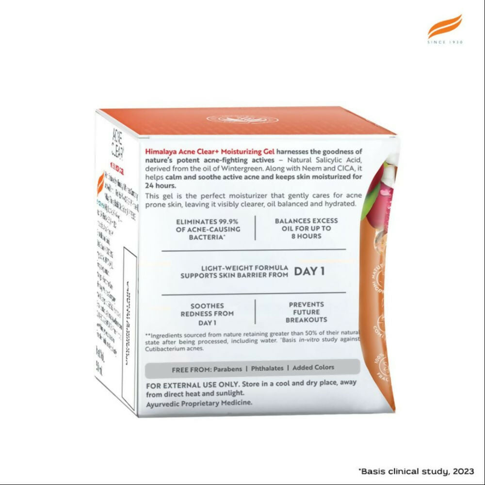 Himalaya Herbals Acne Clear+ Moisturizing Gel with Natural Salicylic Acid For Active Acne & Oily Skin - Distacart