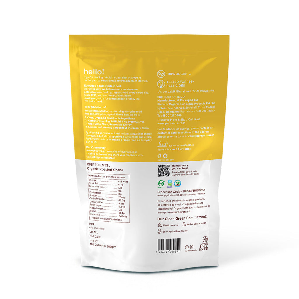 Pure & Sure Organic Roasted Channa - Distacart