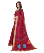 Vamika Maroon Georgette Printed With Lace Saree - Distacart