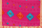Vamika Pink Georgette Printed With Lace Saree